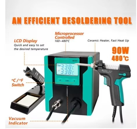 Desoldering Gun Vacuum Electric - ESD Safe SS-331H Digital Electric Desoldering