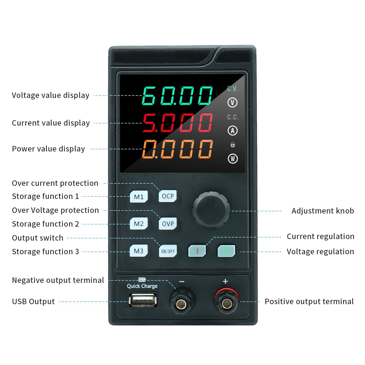 MYAMI 30V 32V 10A with USB/RS4 - огляд і ціна Programmable Dc Power Supply 60V 5A