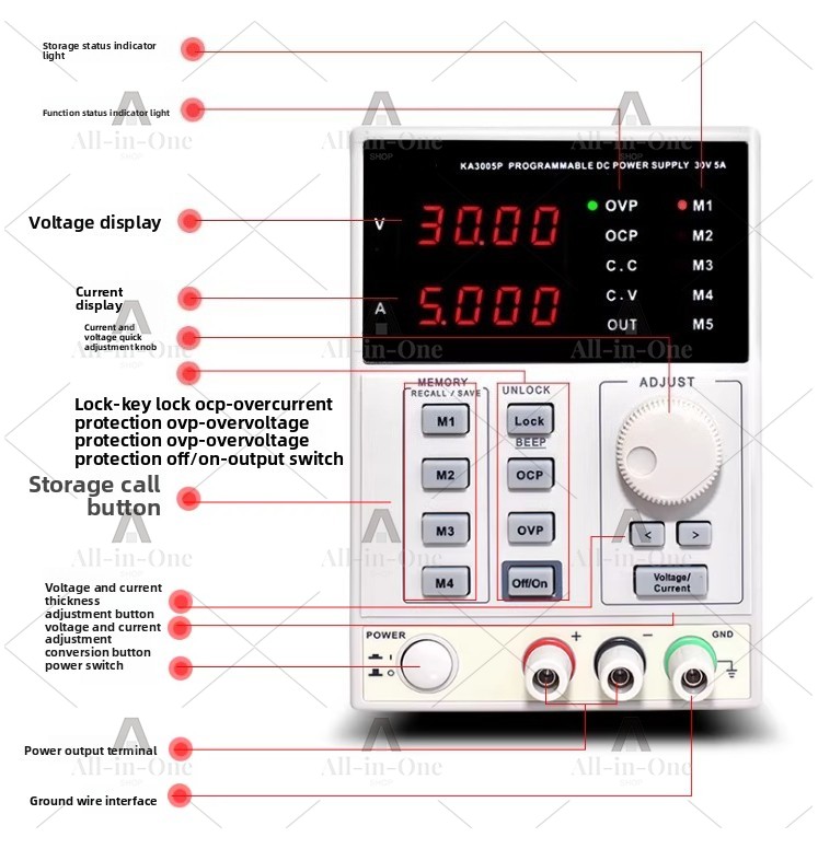 KA3003D / KA3005P Digital Prog - огляд і ціна Programmable Dc Power Supply 60V 5A