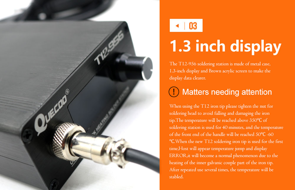 QUECOO T12-956 Soldering Digit - огляд і ціна Soldering Station T12 Oled