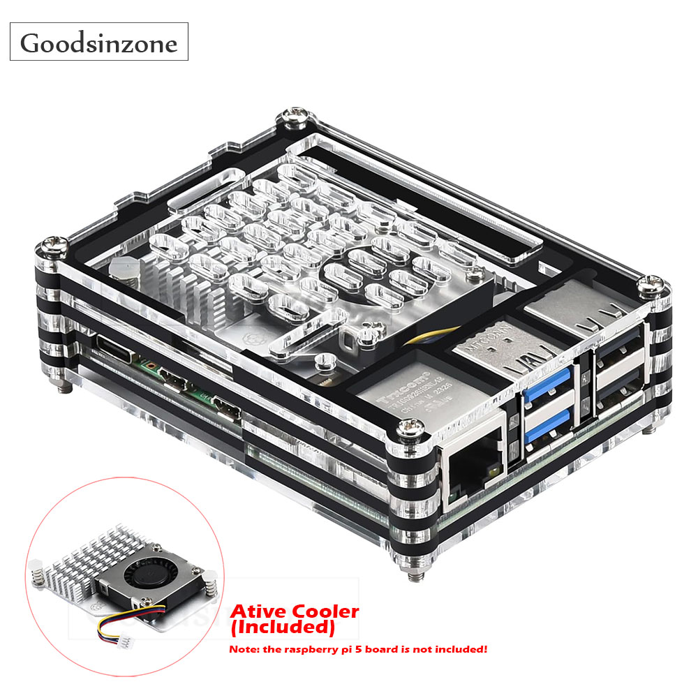 Acrylic Case with Active Coole - огляд і ціна Raspberry Pi 5 8Gb Kit